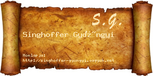 Singhoffer Gyöngyi névjegykártya