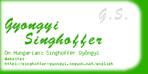 gyongyi singhoffer business card