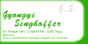 gyongyi singhoffer business card